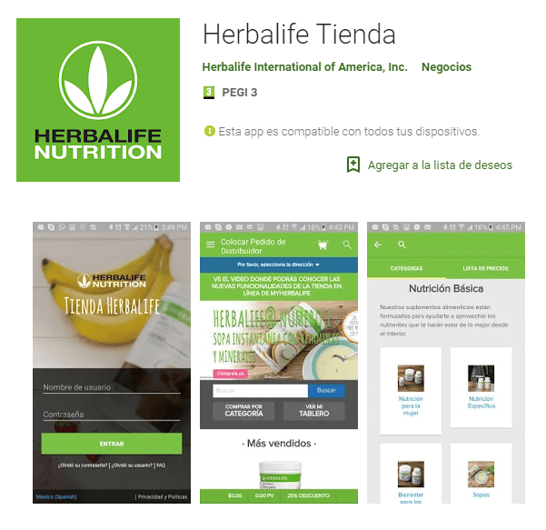 App Herbalife Tienda